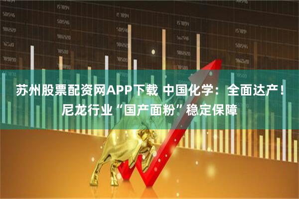 苏州股票配资网APP下载 中国化学：全面达产！尼龙行业“国产面粉”稳定保障